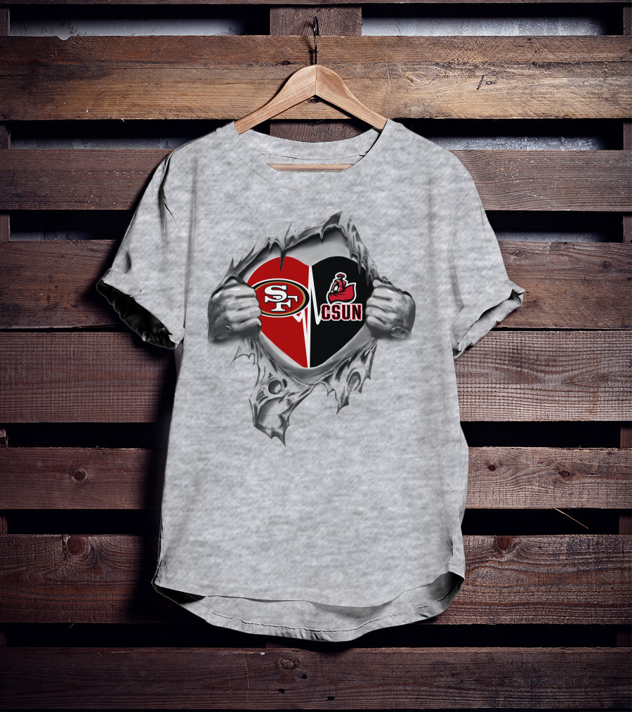 49ers Sf Csun Matadors Heart T-Shirt
