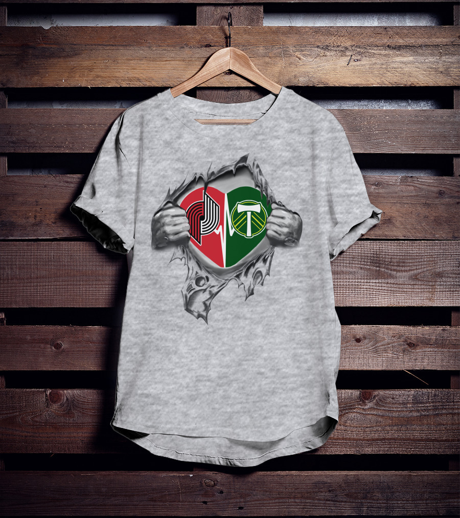 Portland Trail Blazers Timbers Heart 360 Blazers It's In My Heart T-Shirt