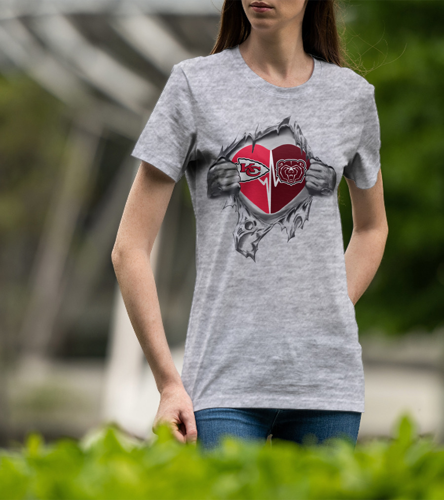 Kansas City Chiefs Missouri State Bears Heart T-Shirt
