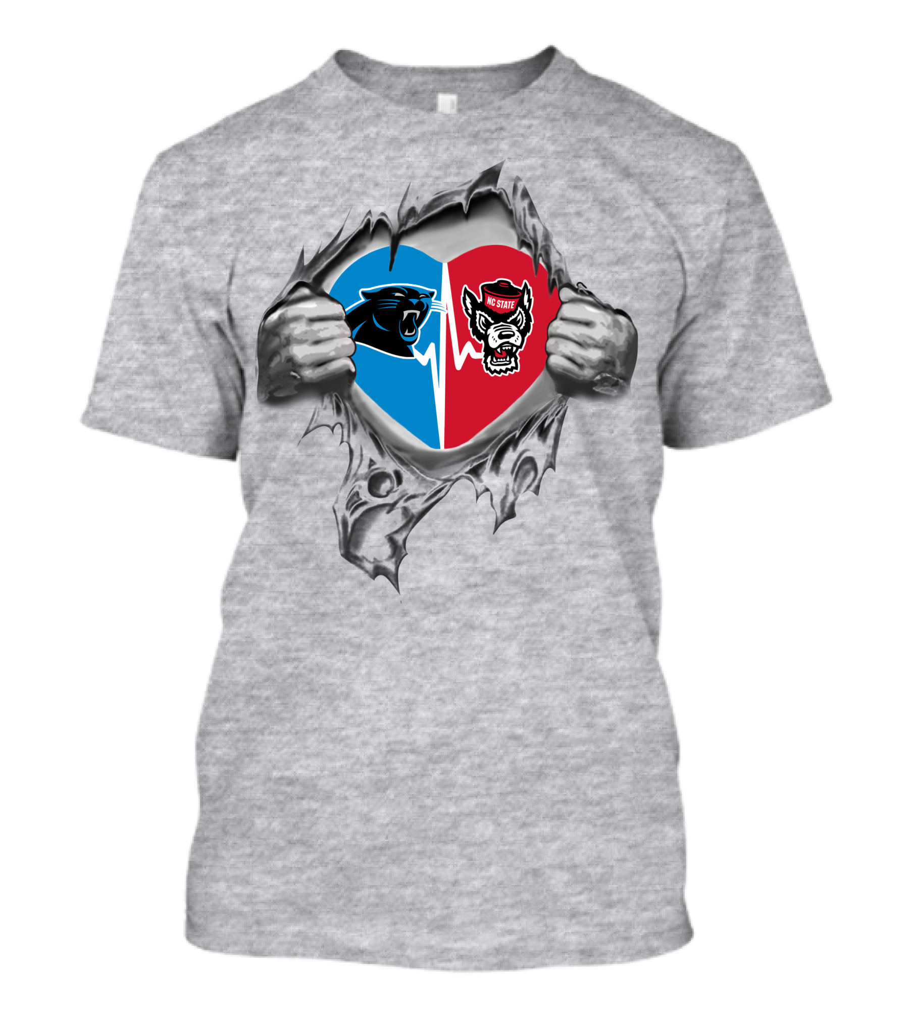 Panthers Nc State Wolfpack Heart T-Shirt