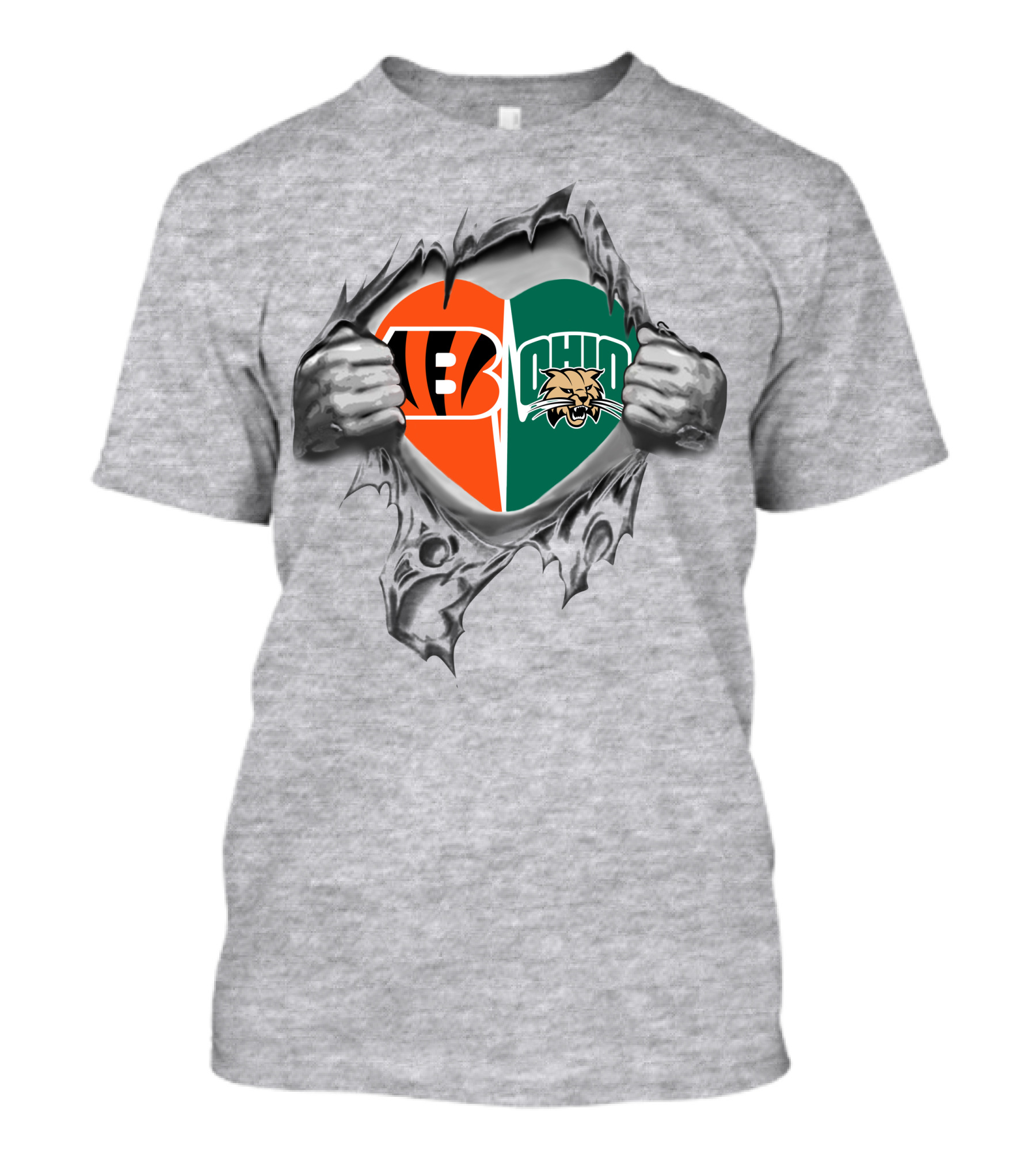Bengals Ohio Bobcats Heart In My Heart T-Shirt