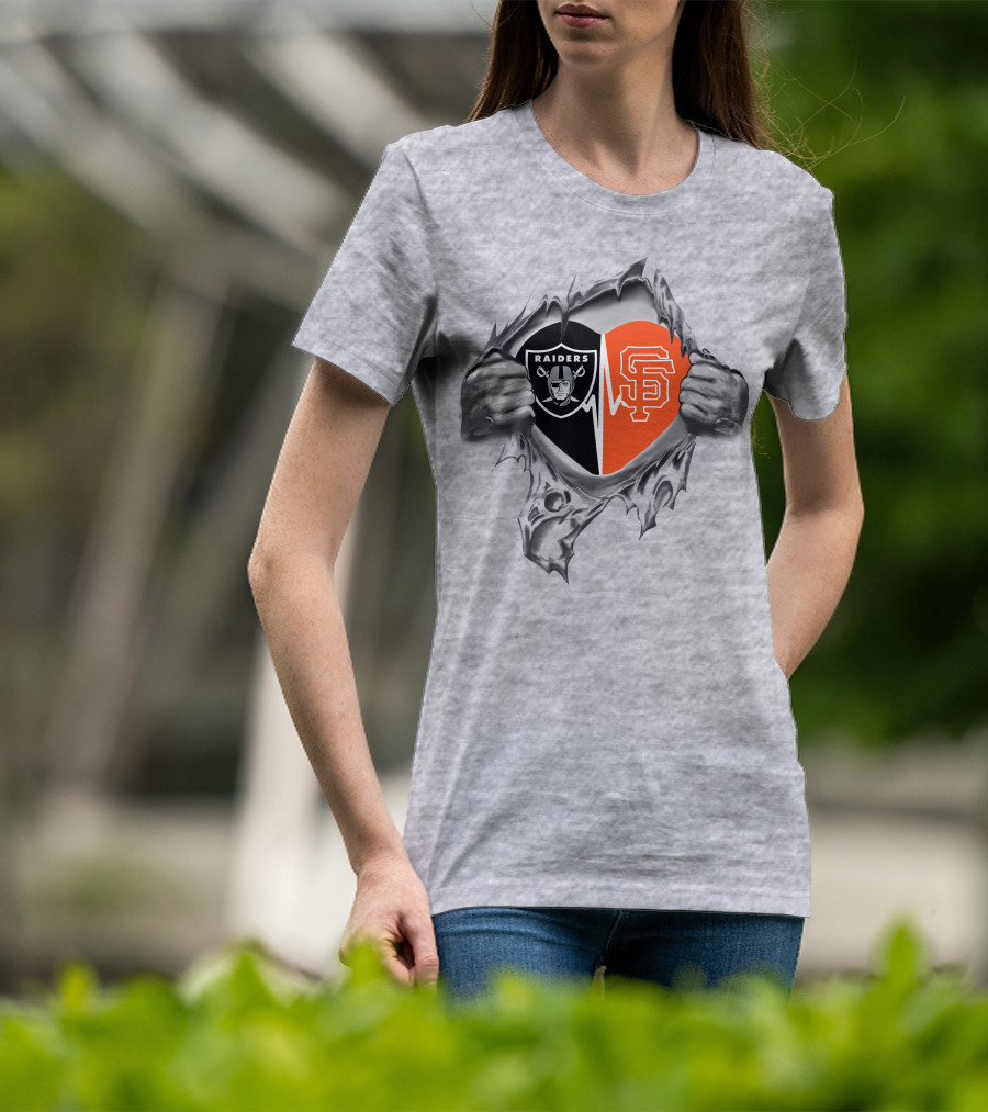San Francisco Giants Raiders Heart Logo 315 T-Shirt