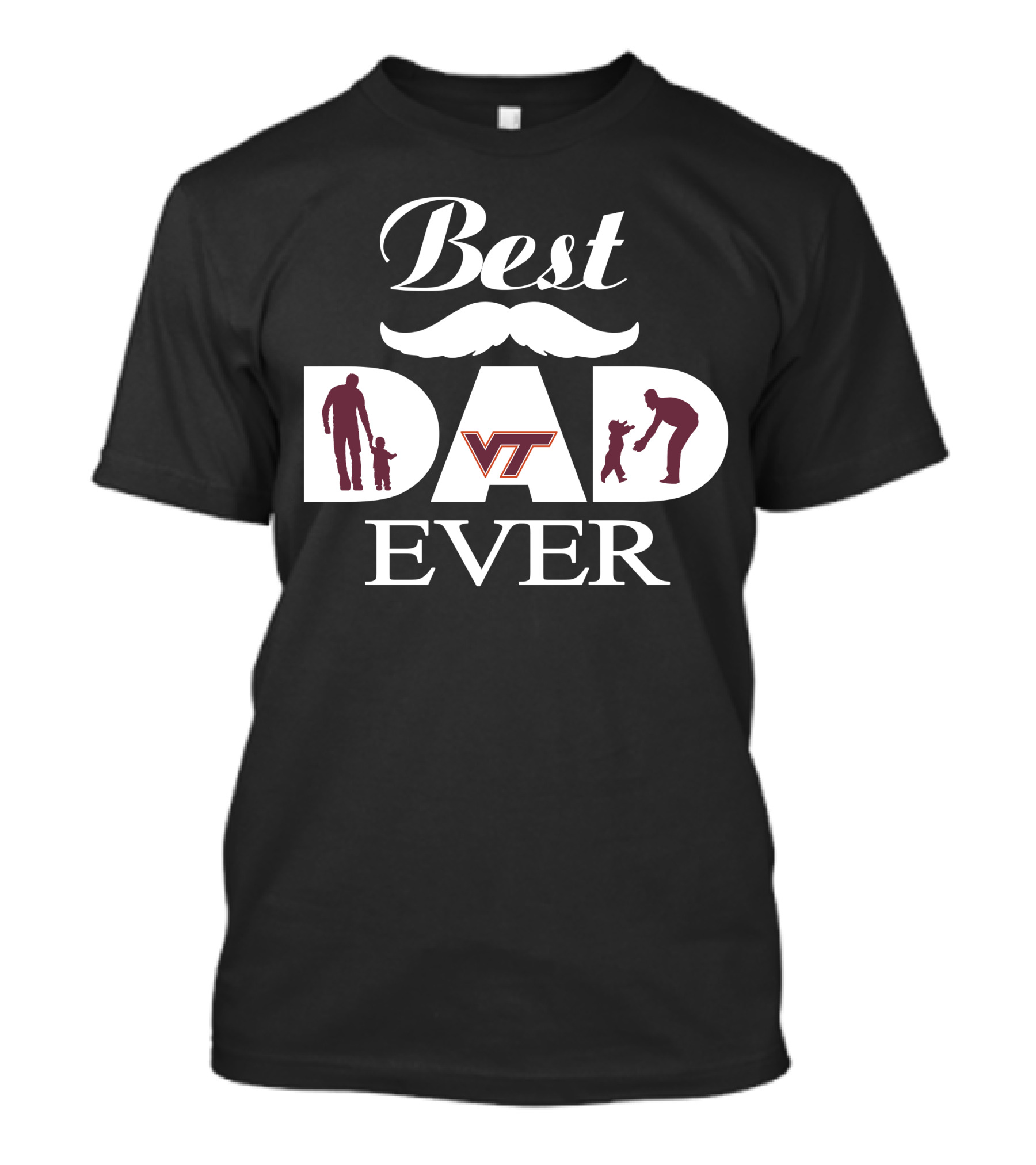 Best Dad Ever Virginia Tech Hokies Vt Silhouette T-Shirt