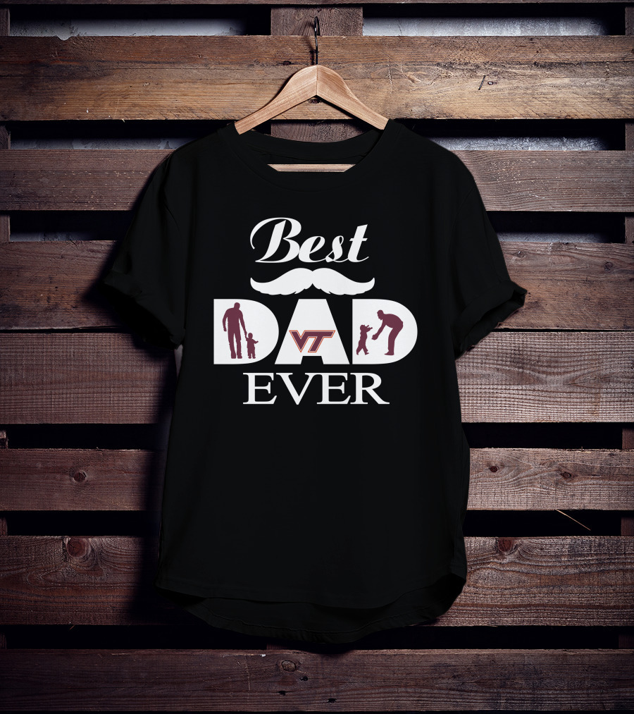 Best Dad Ever Virginia Tech Hokies Vt Silhouette T-Shirt