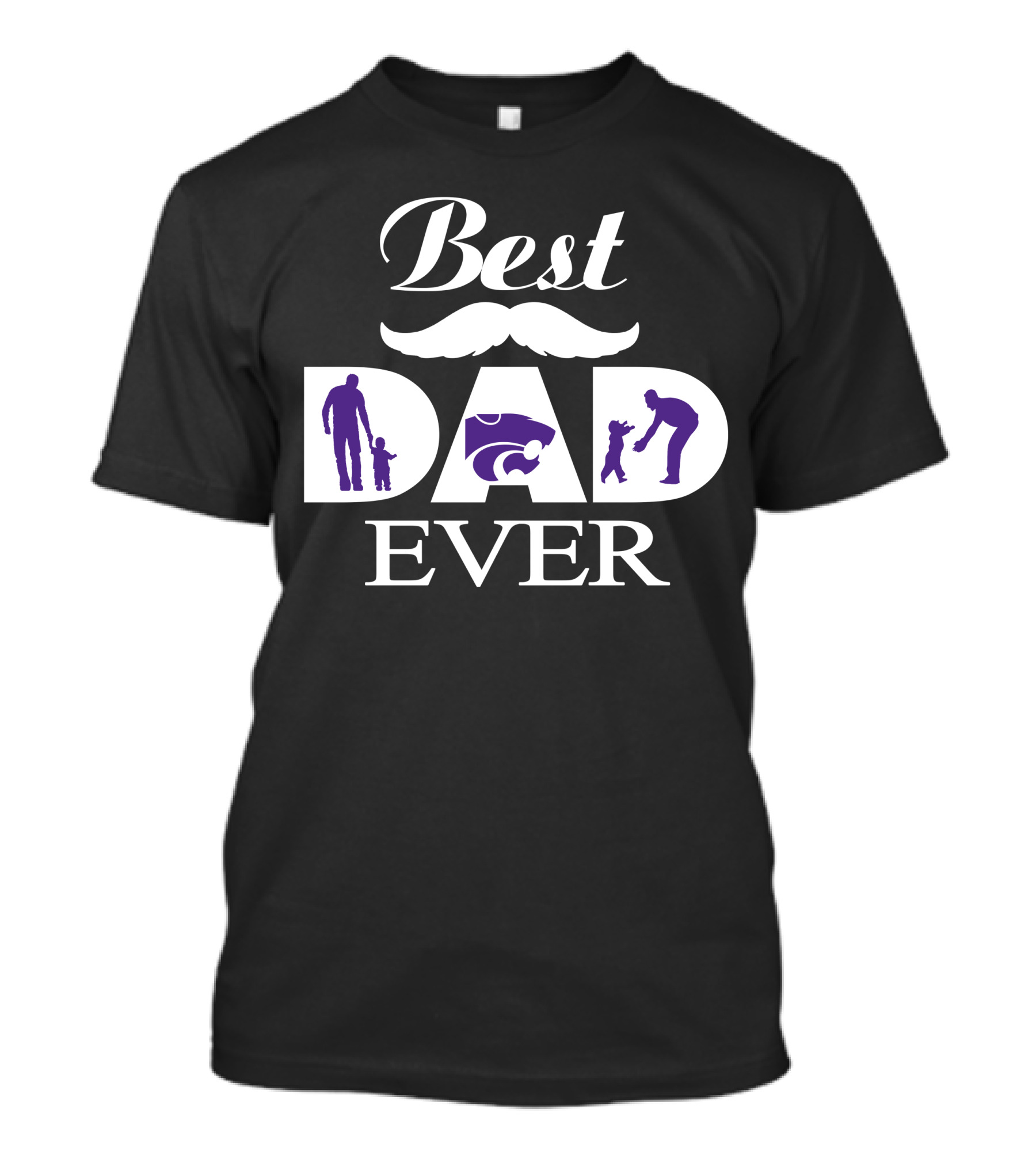 Best Dad Ever Kansas State Wildcats Dad Silhouette T-Shirt