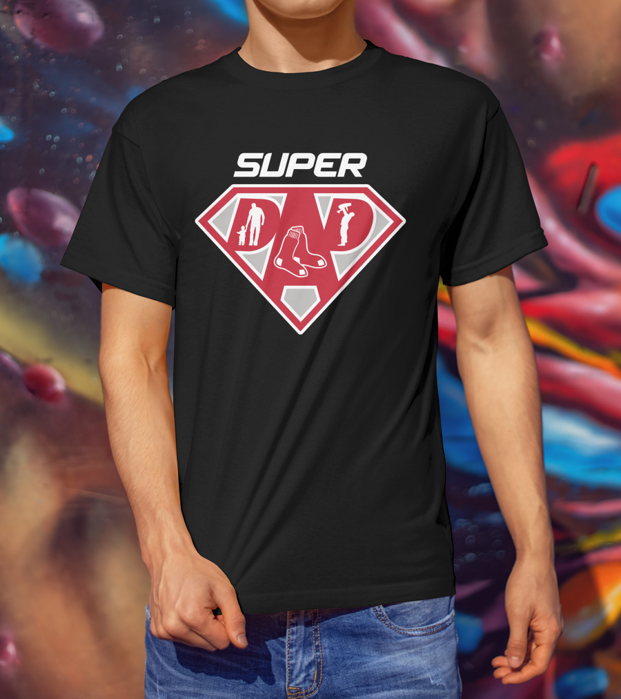 Super Dad Boston Red Sox Sox Logo Symbol T-Shirt