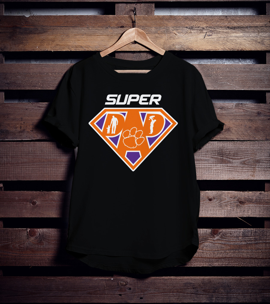Clemson Tigers Super Dad Hero Emblem T-Shirt