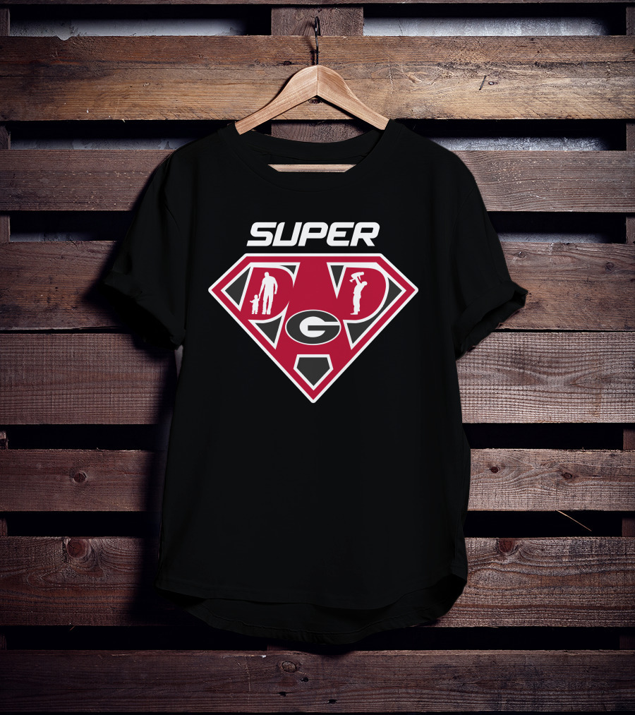 Super Dad Georgia Bulldogs Logo Hero T-Shirt
