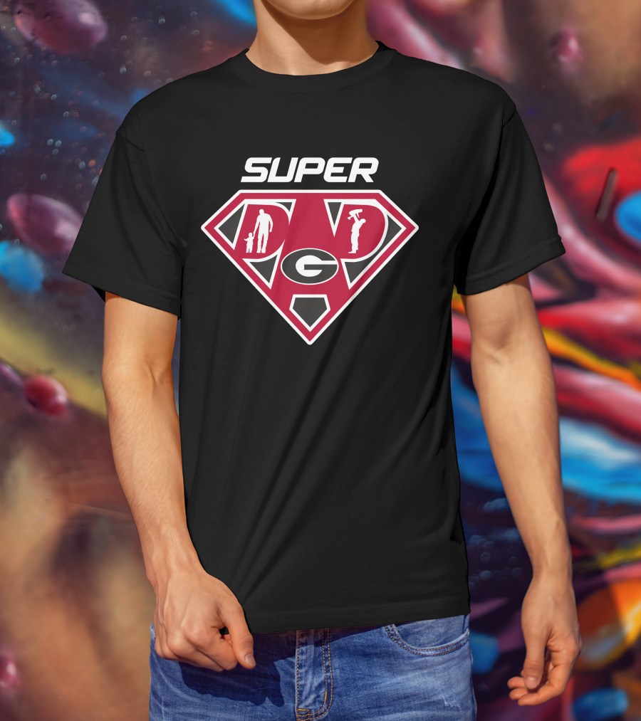 Super Dad Georgia Bulldogs Logo Hero T-Shirt