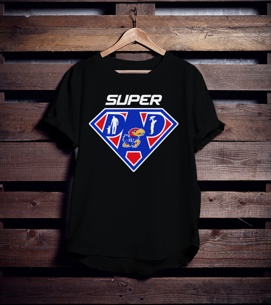 Super Dad Kansas Jayhawks Logo Hero T-Shirt