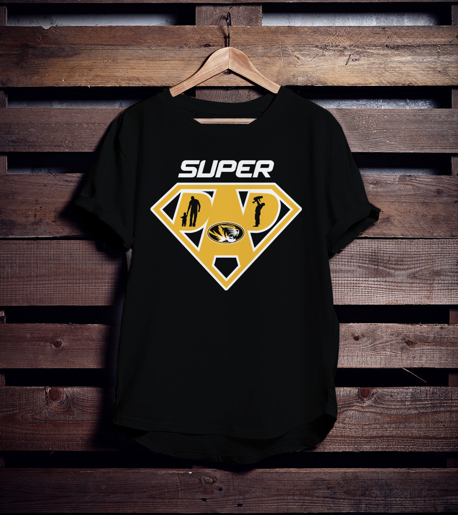 Super Dad Missouri Tigers Logo Hero T-Shirt