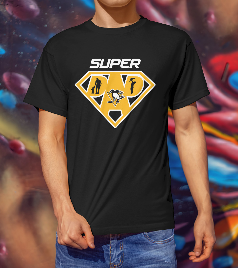 Super Dad Pittsburgh Penguins Logo Hero T-Shirt