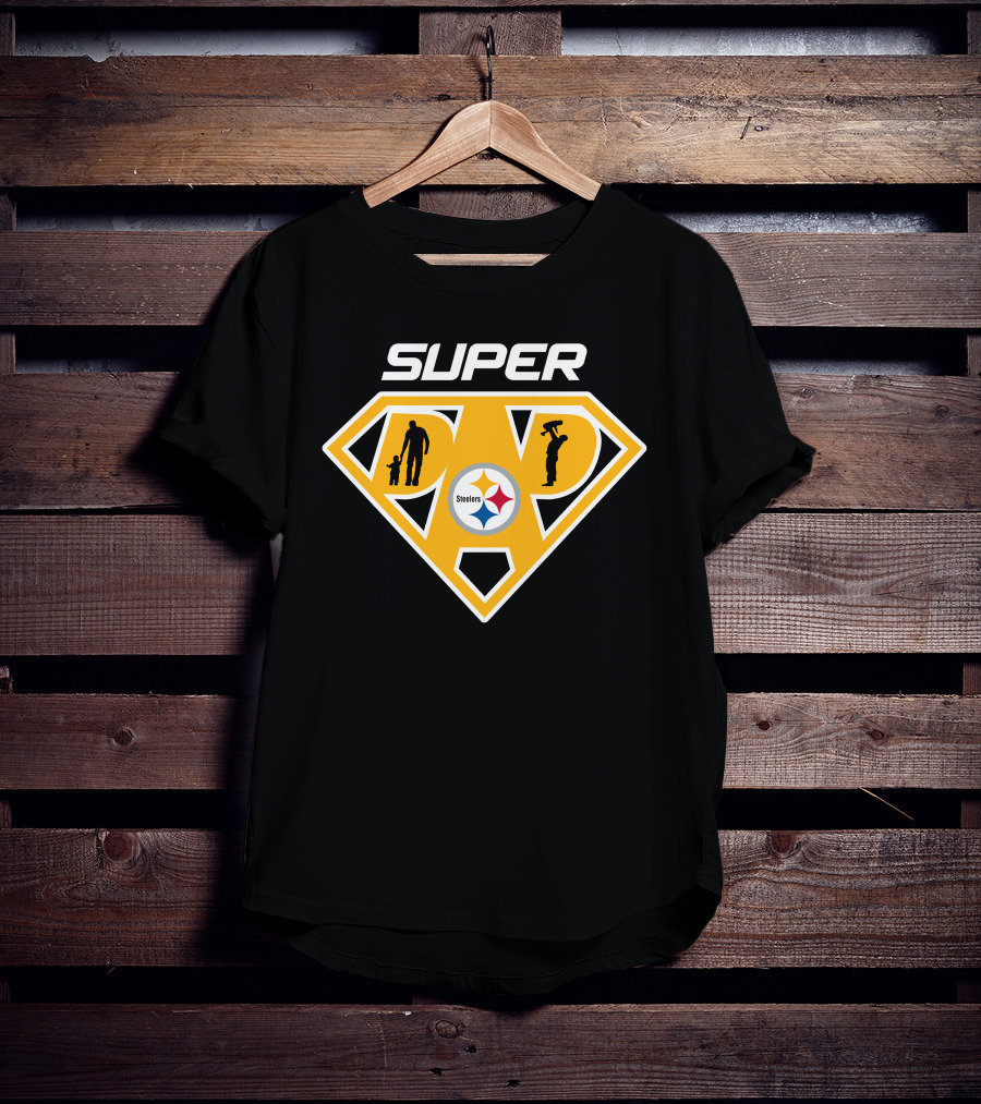 Super Dad Pittsburgh Steelers Logo Silhouette T-Shirt