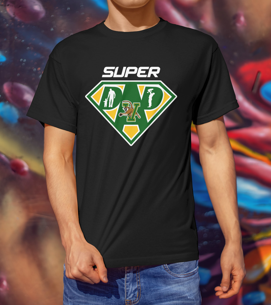 Vermont Catamounts Super Dad Hero Emblem With V T-Shirt