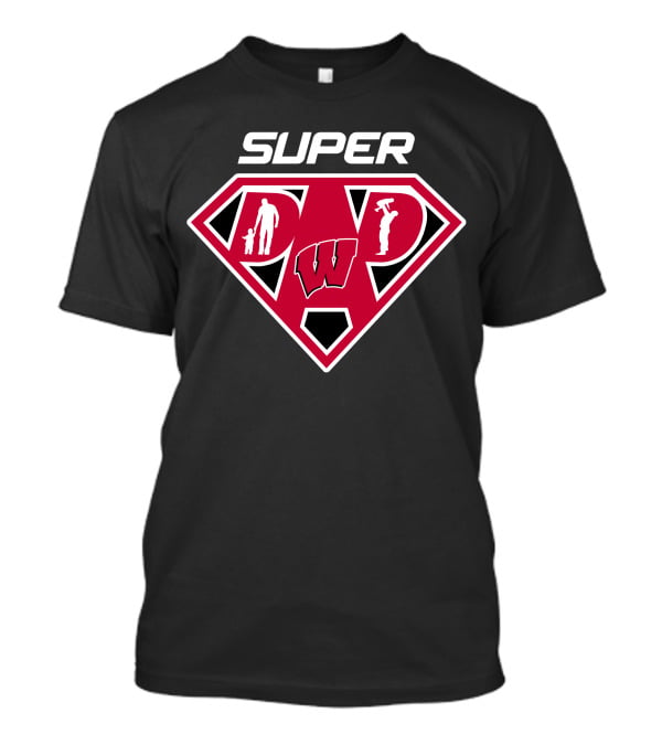 Super Wisconsin Badgers Dad Logo Plaque T-Shirt