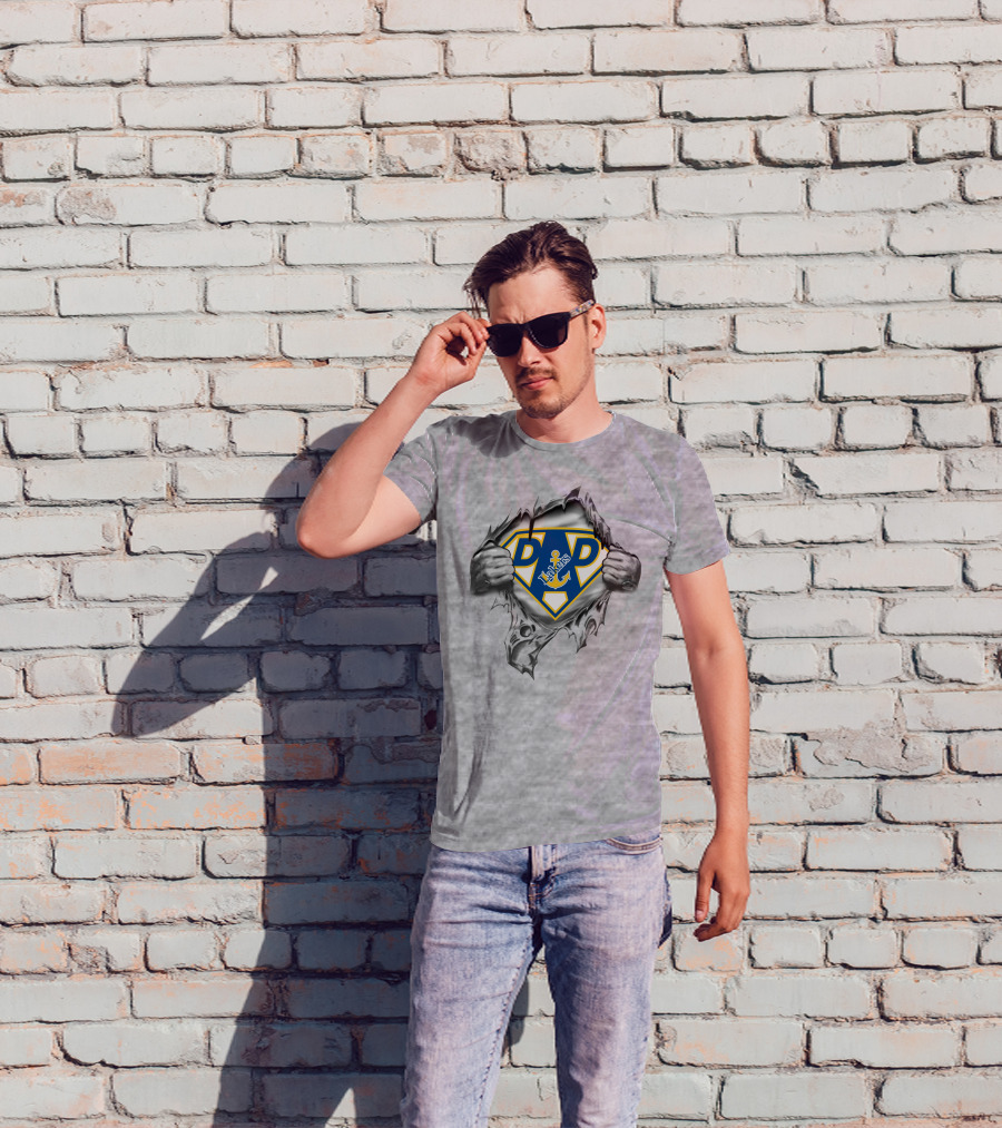 Lake Superior State Lakers Super Dad Shield Superman Hands T-Shirt