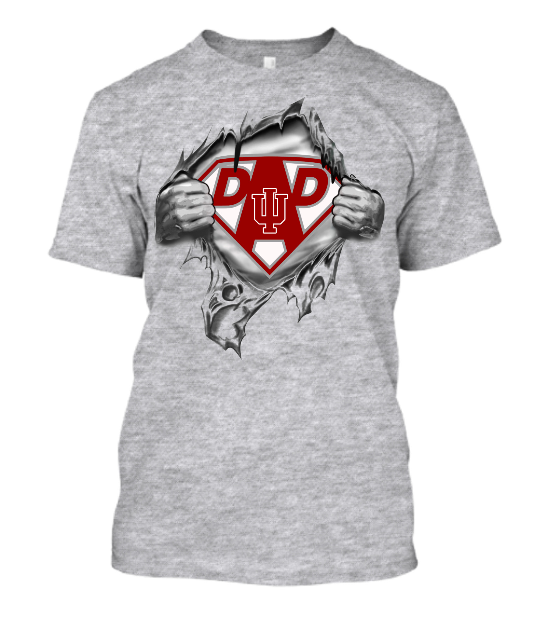 Indiana Hoosiers Super Dad With Iu Logo And Superman Symbol T-Shirt
