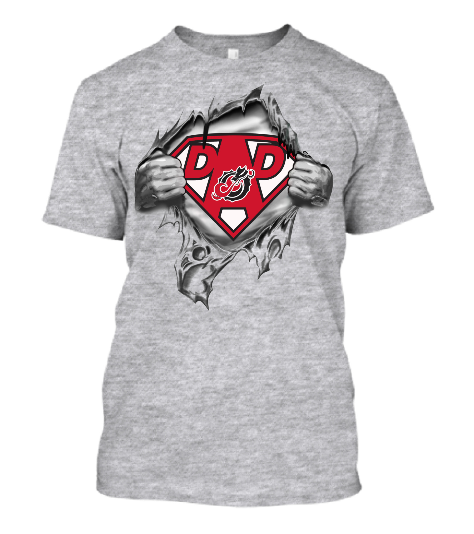 Moorhead State Dragons Super Dad Shield Logo Tearaway T-Shirt