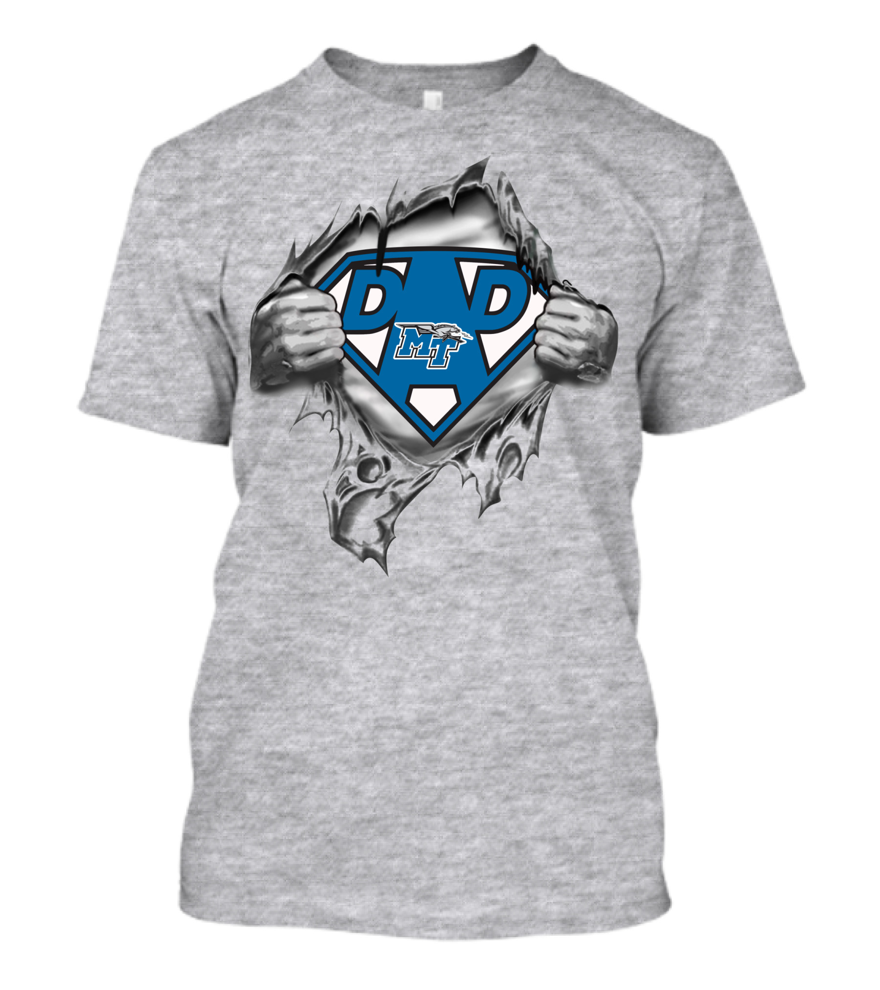 Middle Tennessee Blue Raiders Dad Superhero Rip T-Shirt
