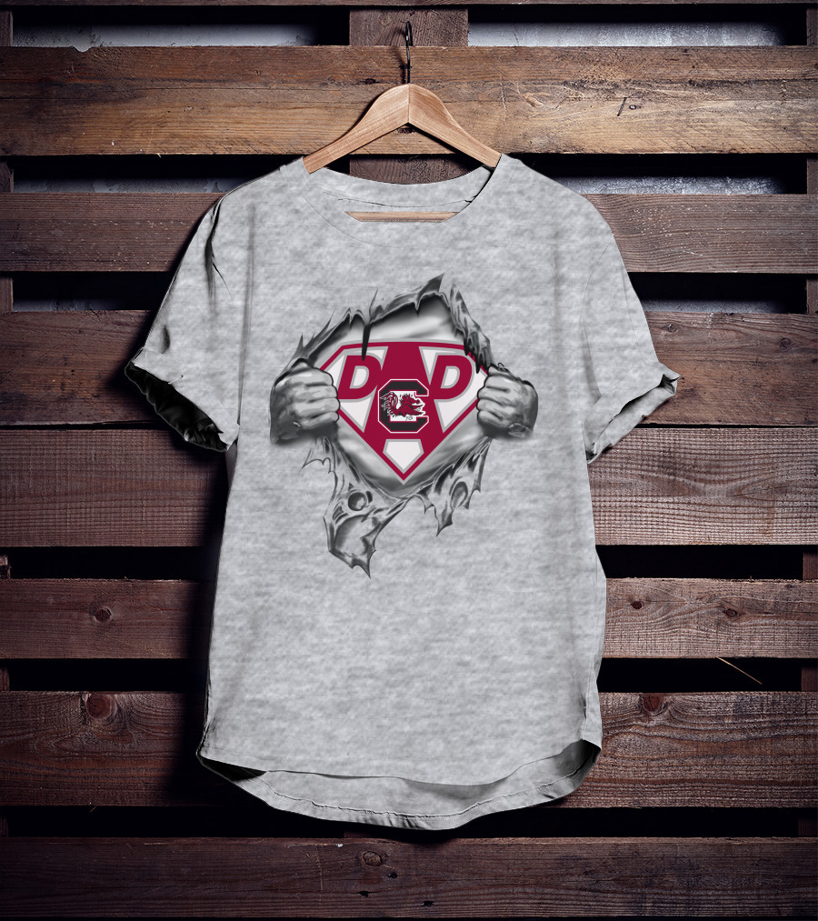 Super Dad South Carolina Gamecocks Emblem Tearing T-Shirt