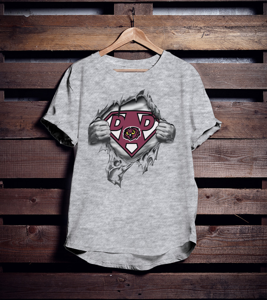Temple Owls Super Dad Heroic Emblem T-Shirt