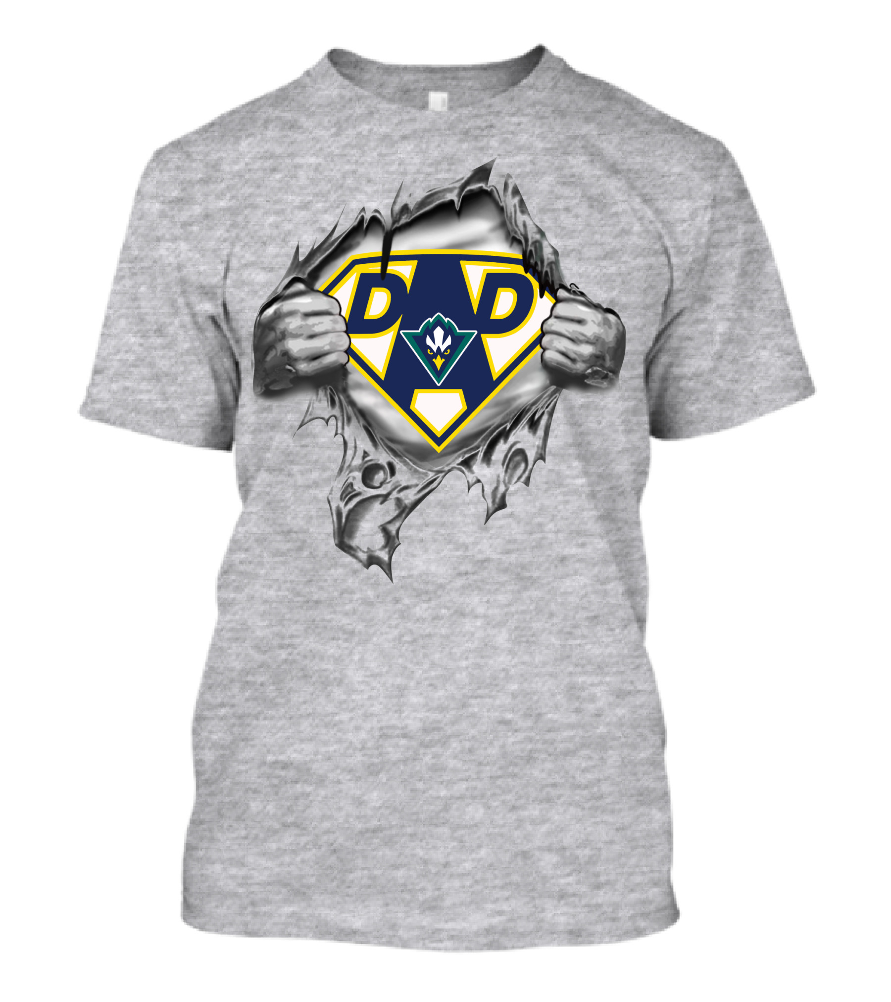 Wilmington Seahawks Super Dad Emblem Tearing Through T-Shirt