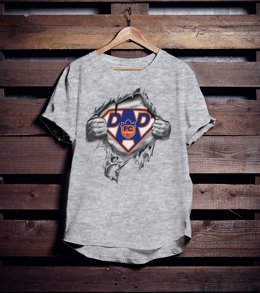 Fc Cincinnati Super Dad Hero Shield T-Shirt