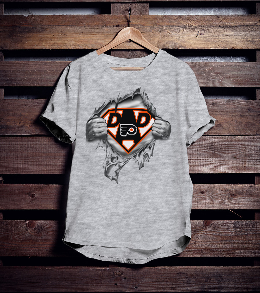 Philadelphia Flyers Super Dad Hero Badge T-Shirt