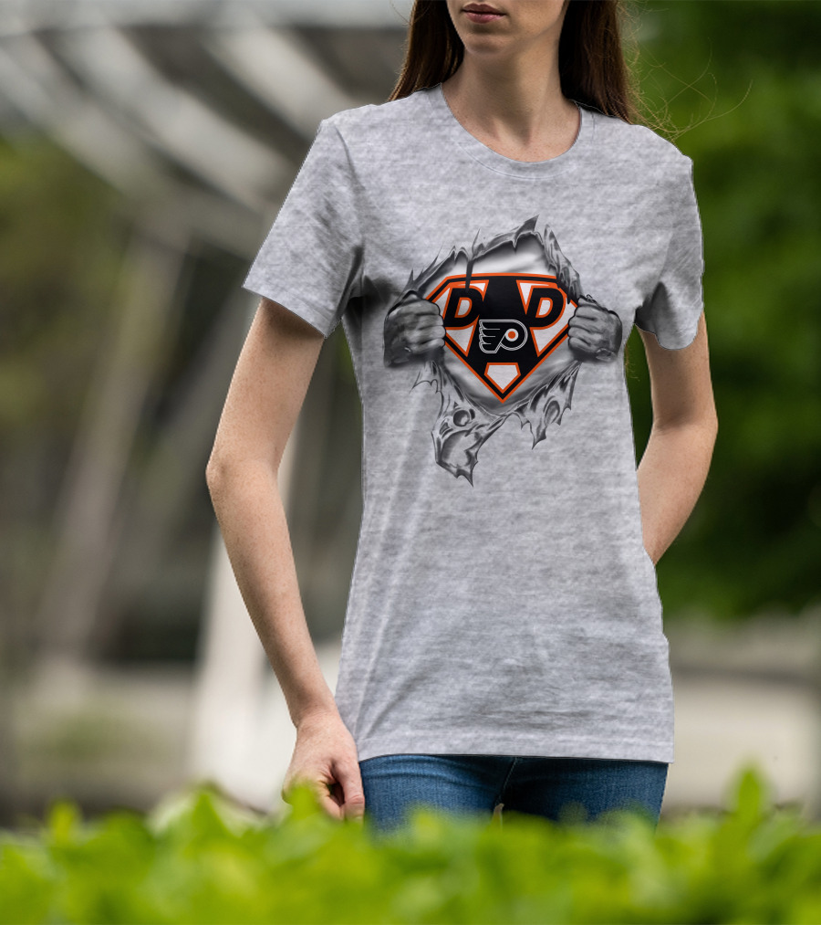 Philadelphia Flyers Super Dad Hero Badge T-Shirt