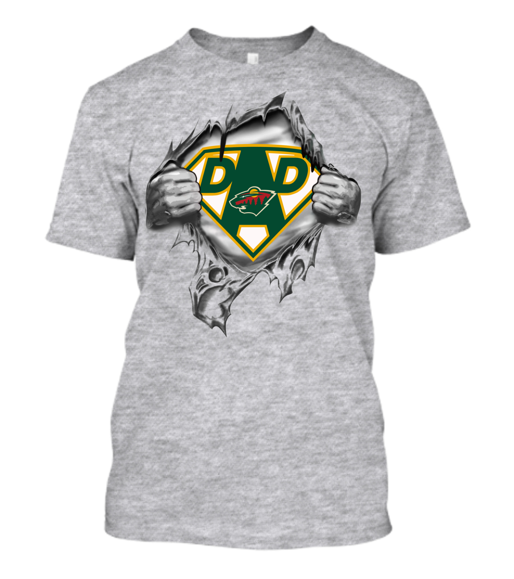 Minnesota Wild Super Dad Hockey Logo Hero T-Shirt
