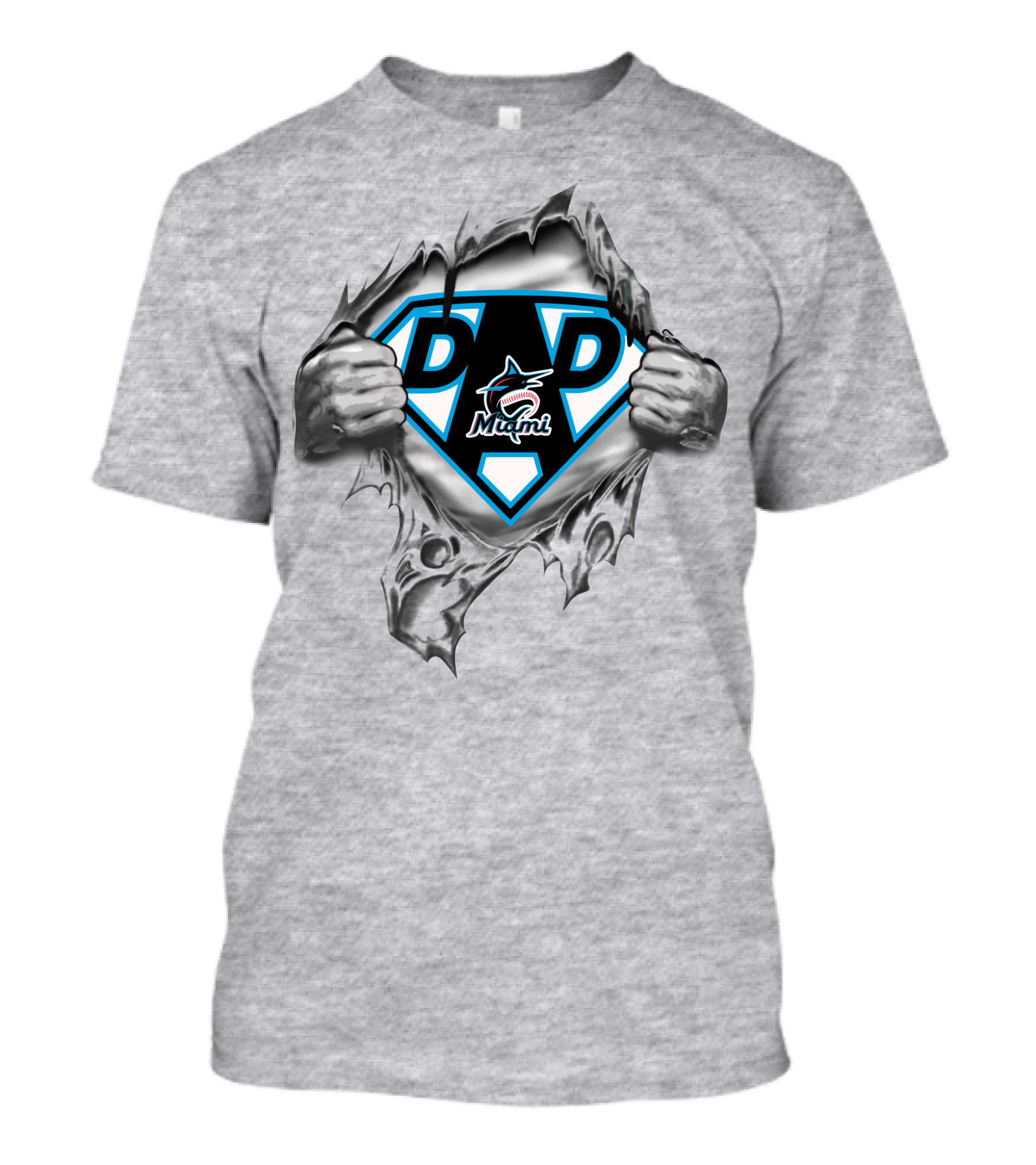 Super Dad Miami Marlins 344 Superman T-Shirt