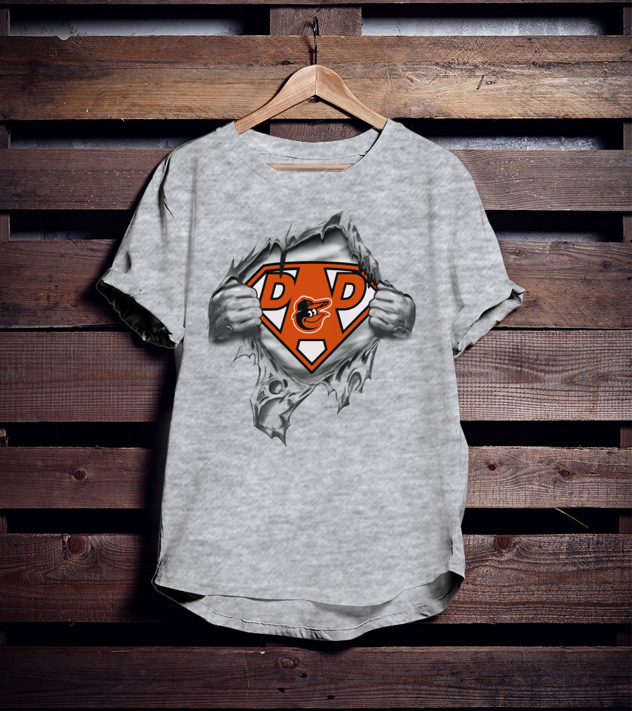 Baltimore Orioles Super Dad Logo With Heroic Symbol T-Shirt