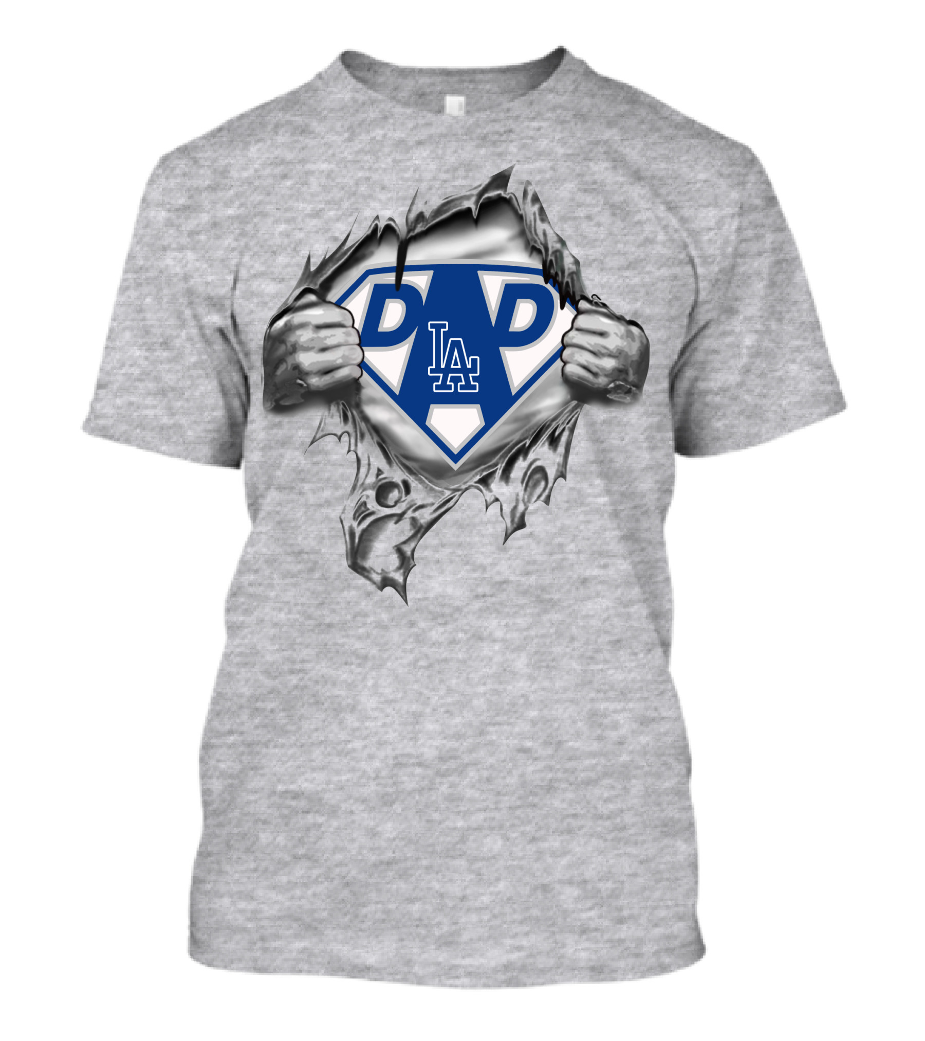 Los Angeles Dodgers Dad Superhero Dad Tear T-Shirt