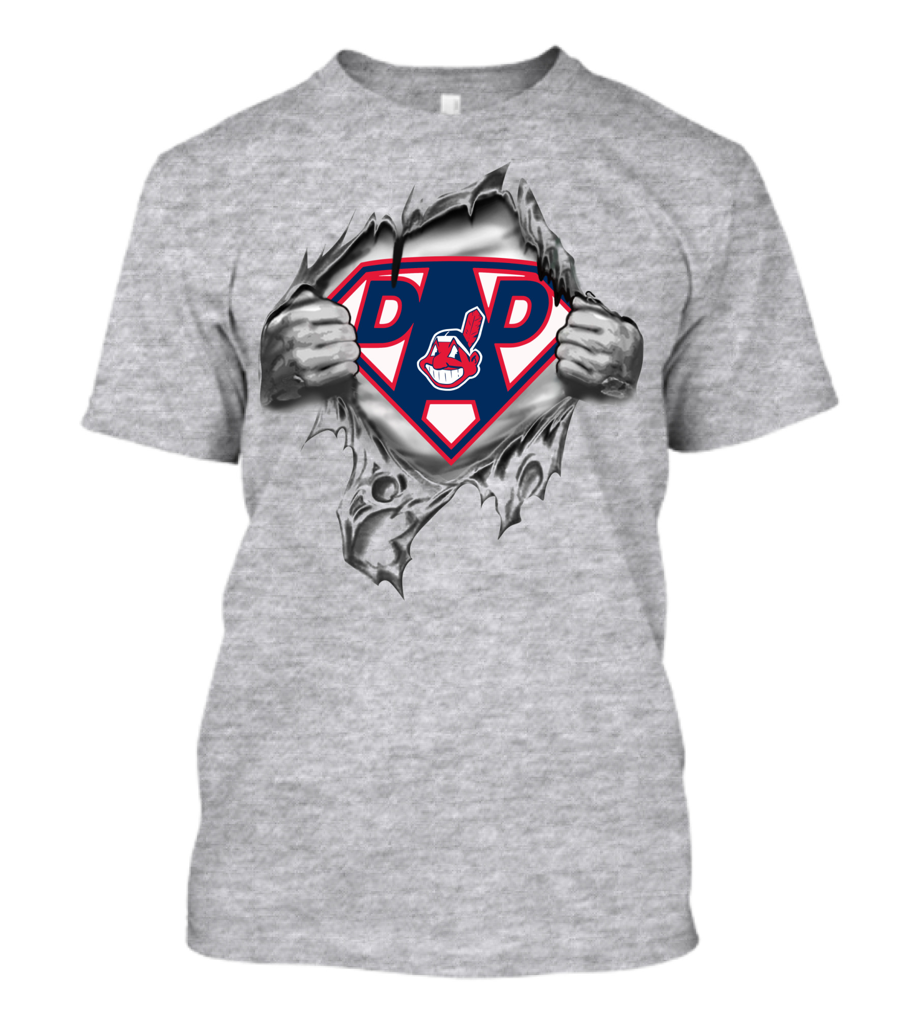 Cleveland Indians Super Dad Hero Logo T-Shirt
