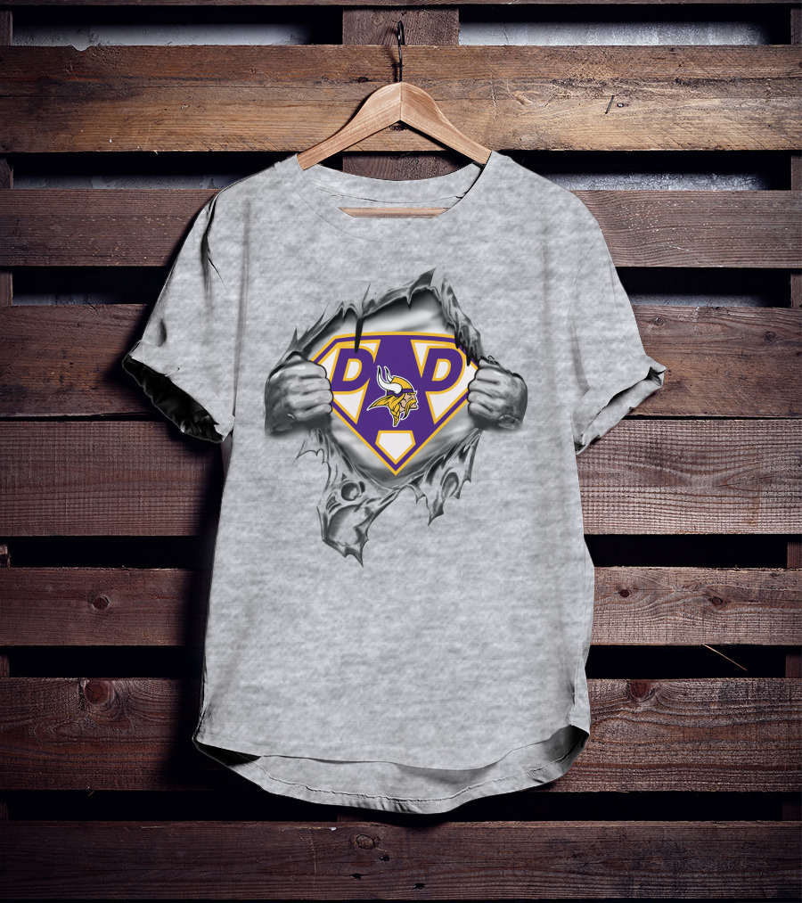 Minnesota Vikings Super Dad Logo Fan T-Shirt