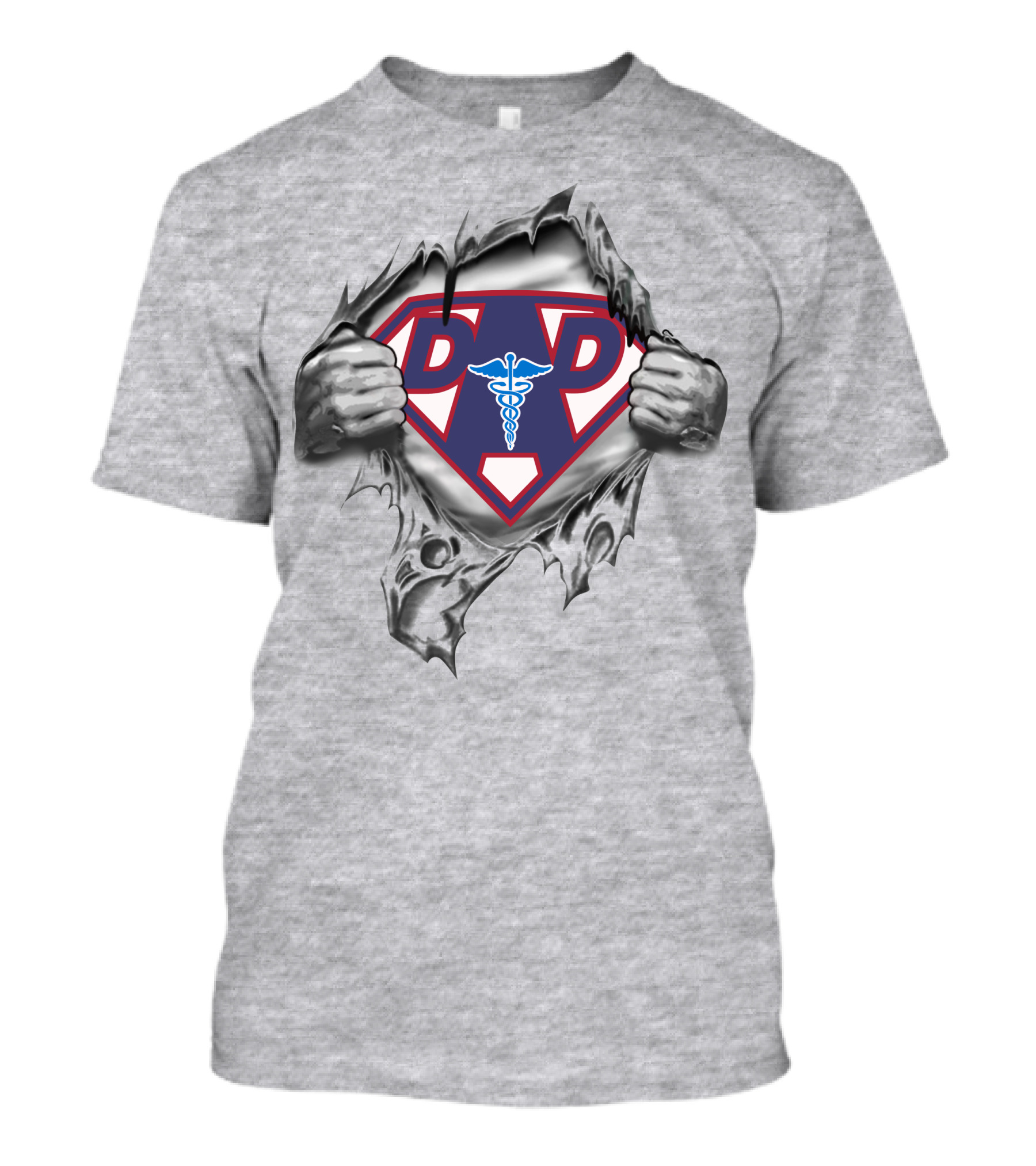 Medical Super Dad Logo With Caduceus Symbol T-Shirt