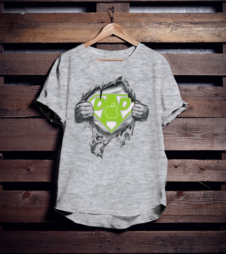 Super Dad Apple Logo Hero 419 T-Shirt