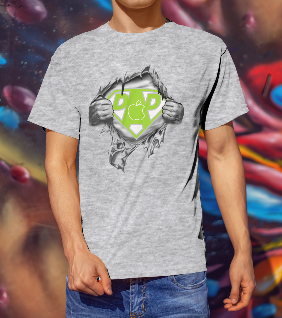 Super Dad Apple Logo Hero 419 T-Shirt