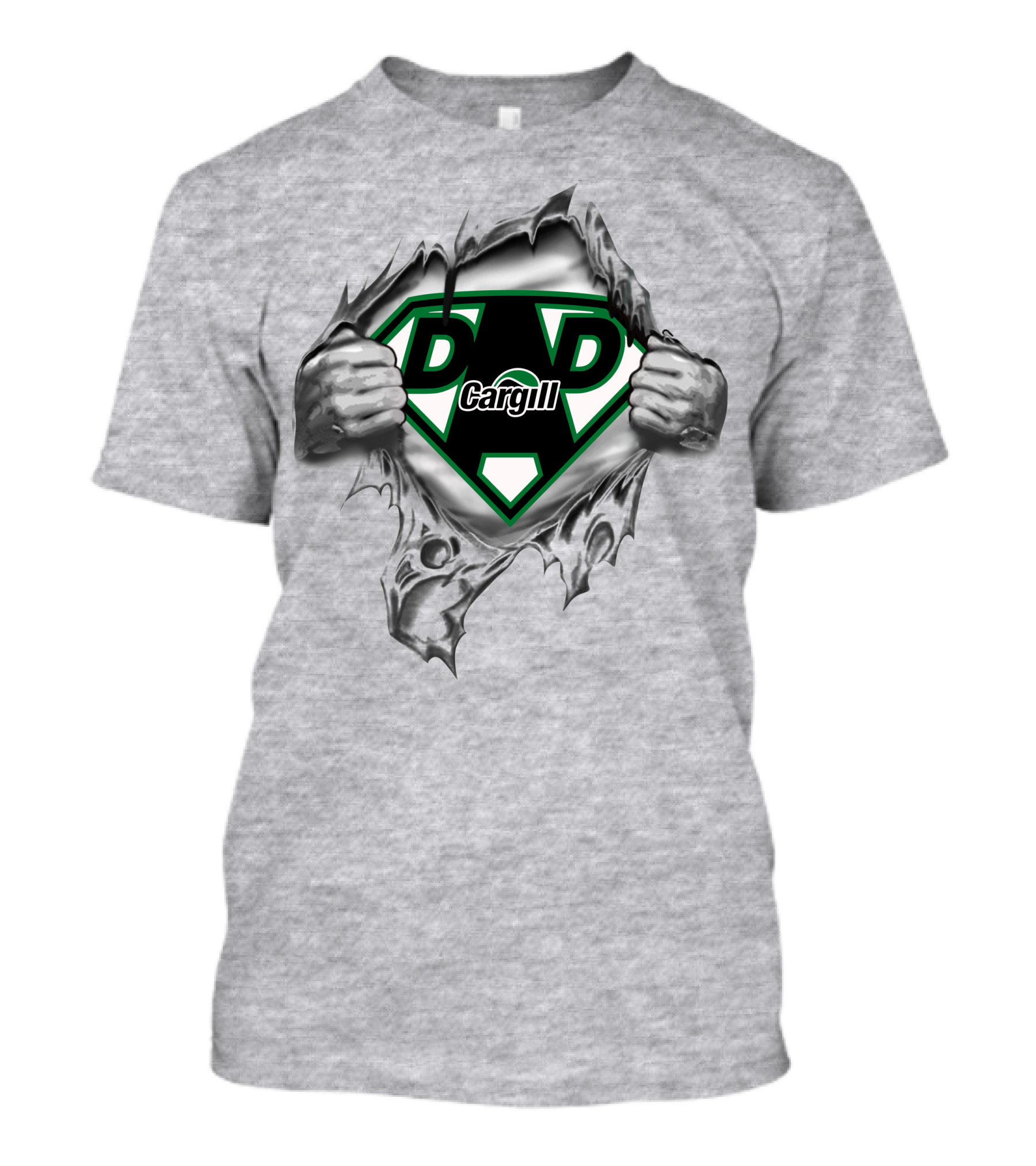 Cargill Super Dad Shield With Torn Design And Hands T-Shirt