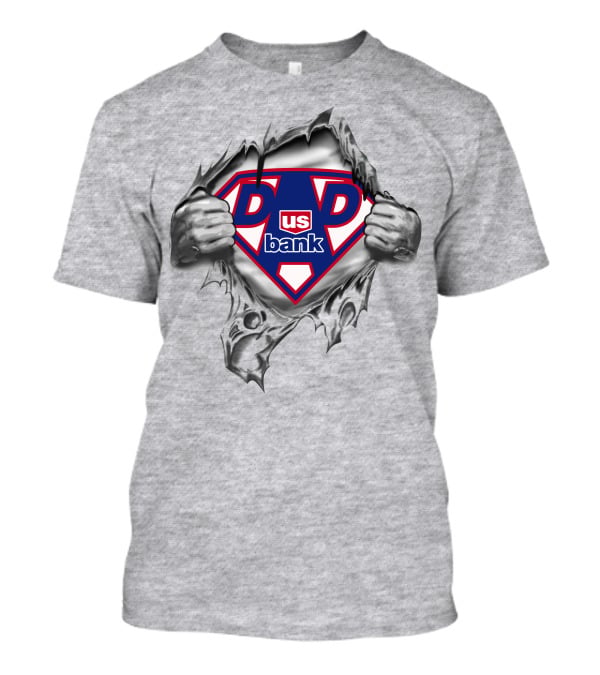 Us Bank Super Dad Symbol With Ripped Hands T-Shirt