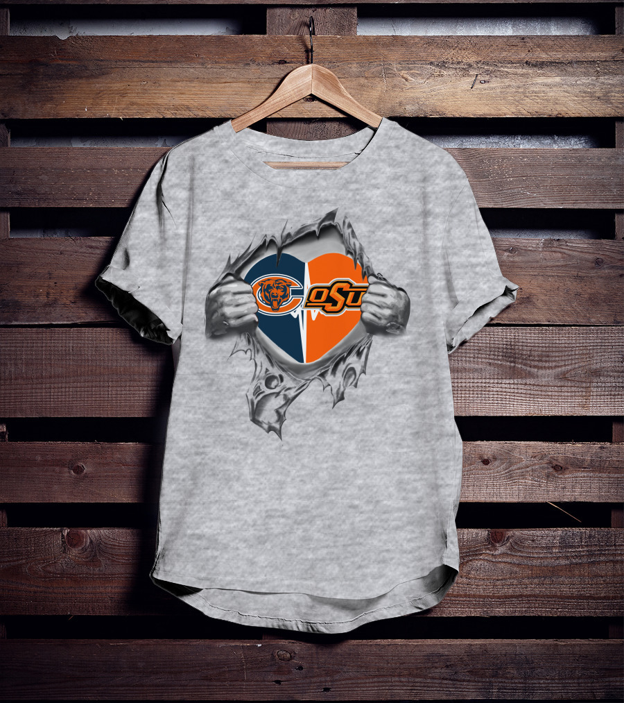 Bears Oklahoma State Cowboys Coexist In My Heart Through Torn T-Shirt