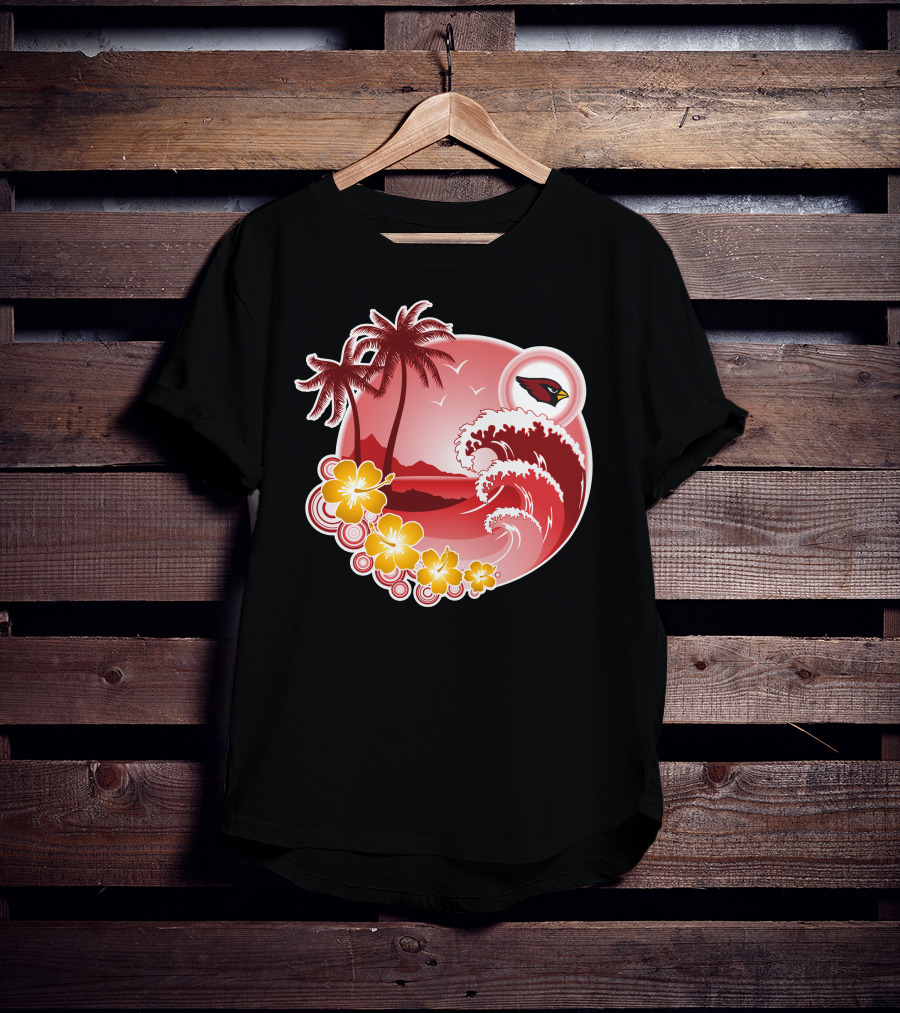 Arizona Cardinals Tropical Holiday Paradise Scene T-Shirt