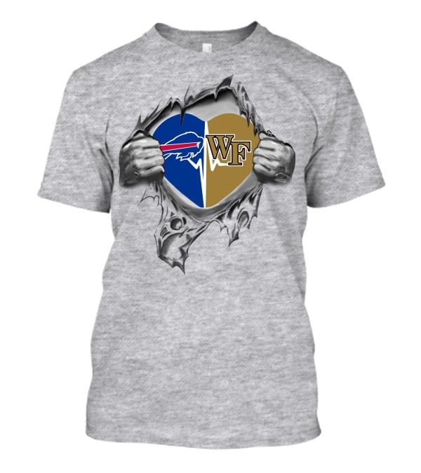 Buffalo Bills Wake Forest Heart Torn T-Shirt