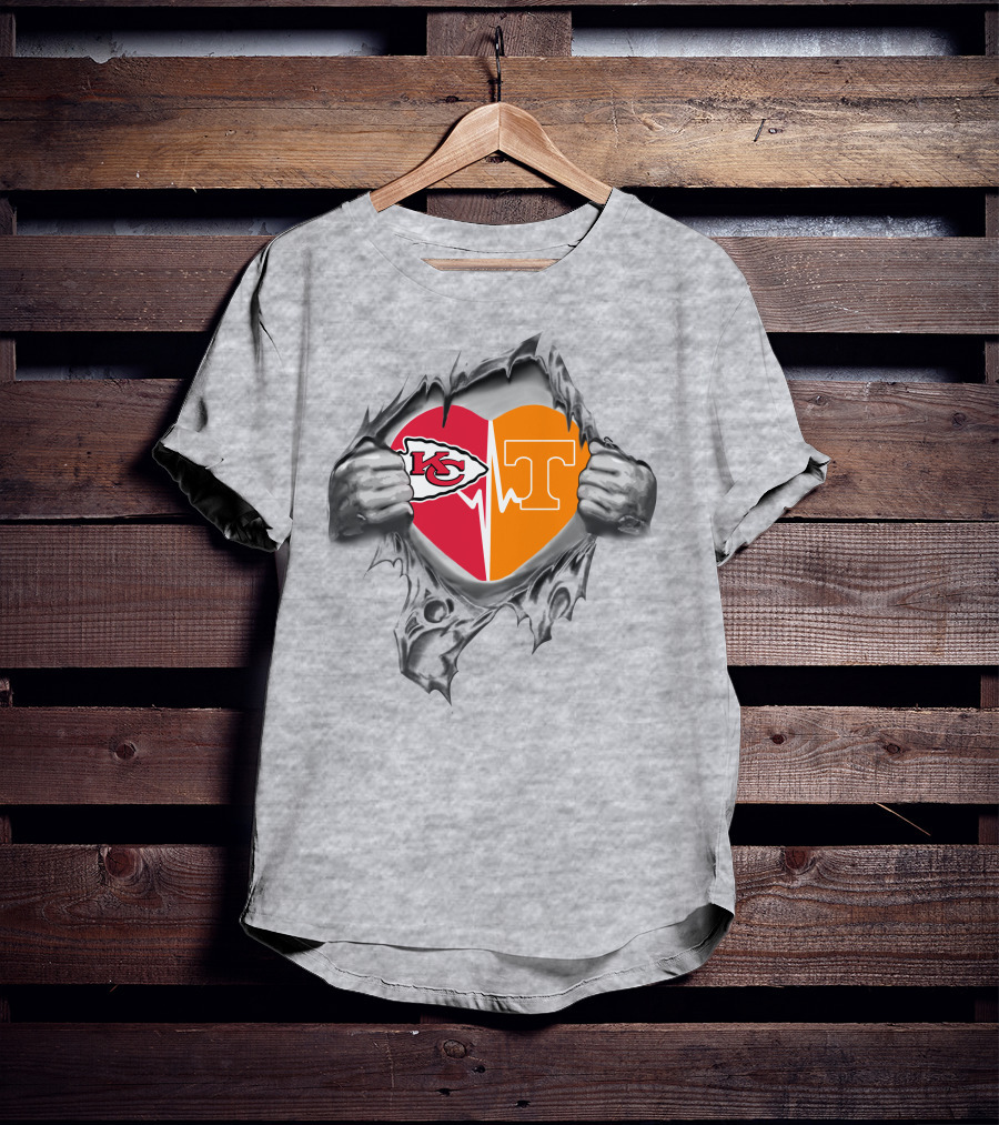 Chiefs Tennessee Volunteers Heartbeat Passion T-Shirt