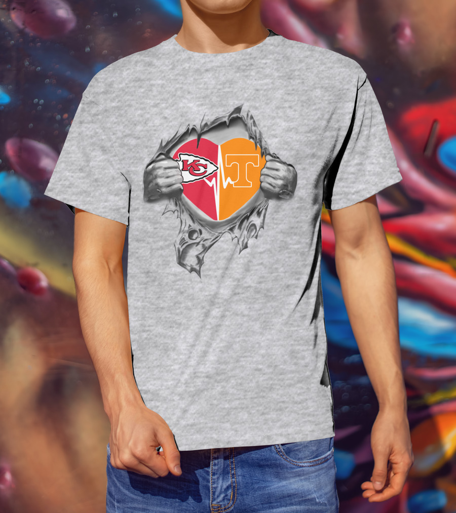 Chiefs Tennessee Volunteers Heartbeat Passion T-Shirt