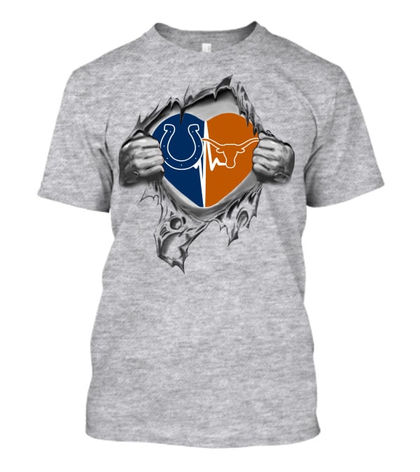 Colts Longhorns Heart Split T-Shirt