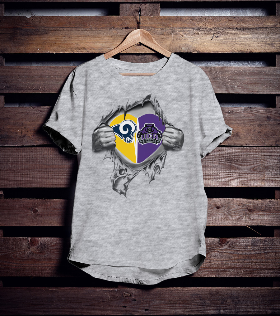 Rams Central Arkansas Bears Heart T-Shirt