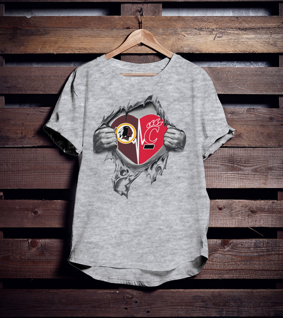 Redskins Cincinnati Bearcats Heartbeat Loyalty Fusion T-Shirt