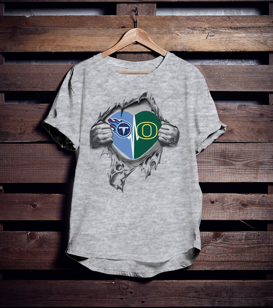 Titans Oregon Ducks Heart T-Shirt