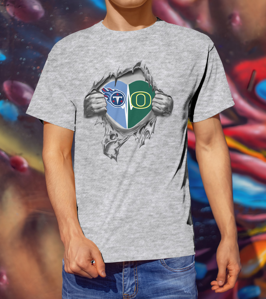 Titans Oregon Ducks Heart T-Shirt